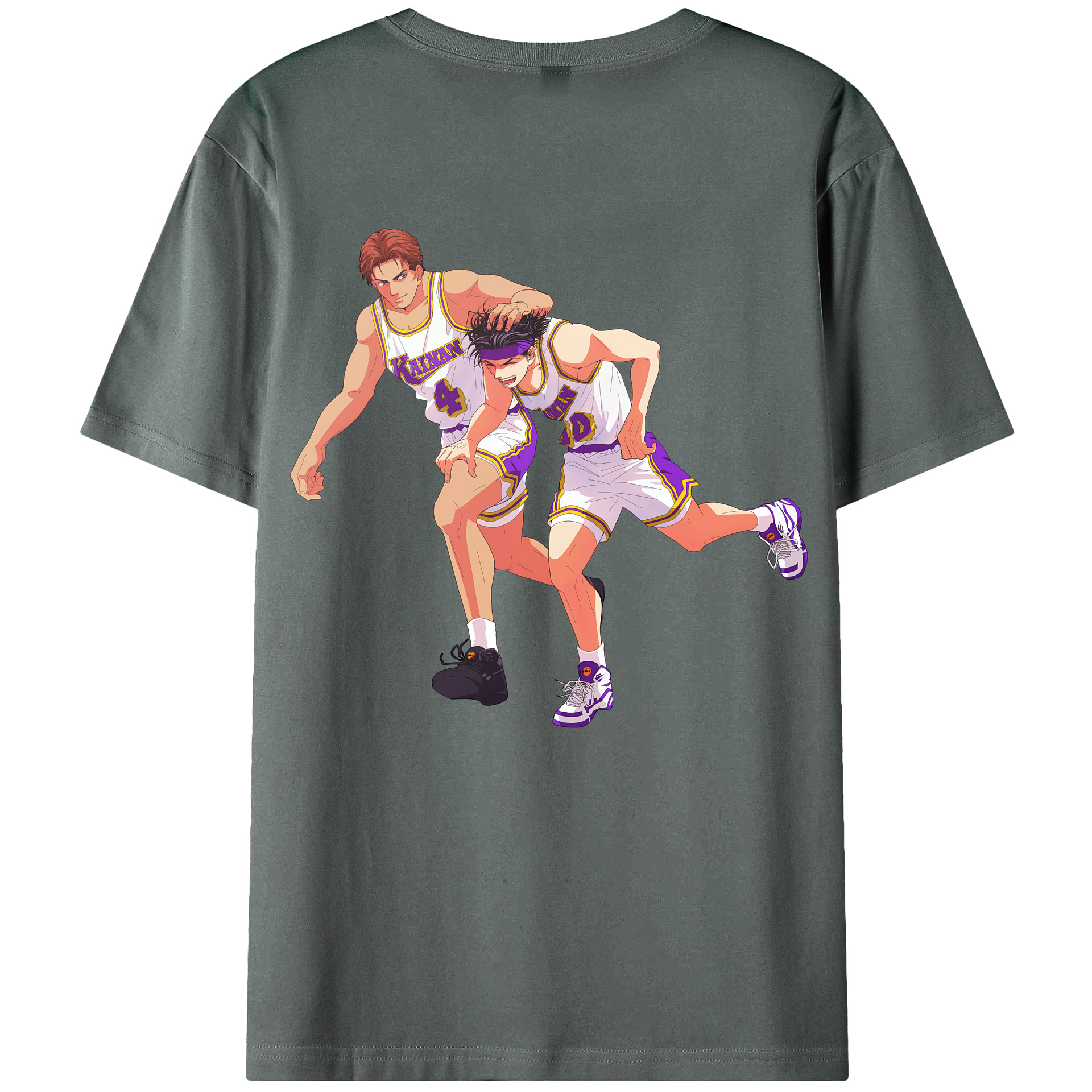 （画像用） SLAM DUNK／スラムダンク 綿100％ メンズ半袖Tシャツ（バックプリント） 通気性